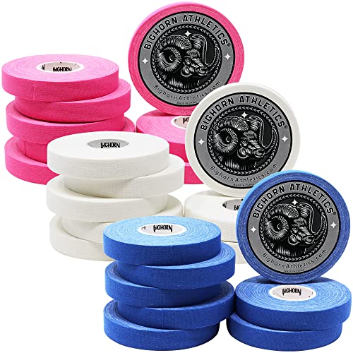 Bighorn Athletics Jiu-Jitsu Finger Tape, 0.5-Inch x 45-feet, 24 Rolls, Pink, White & Blue