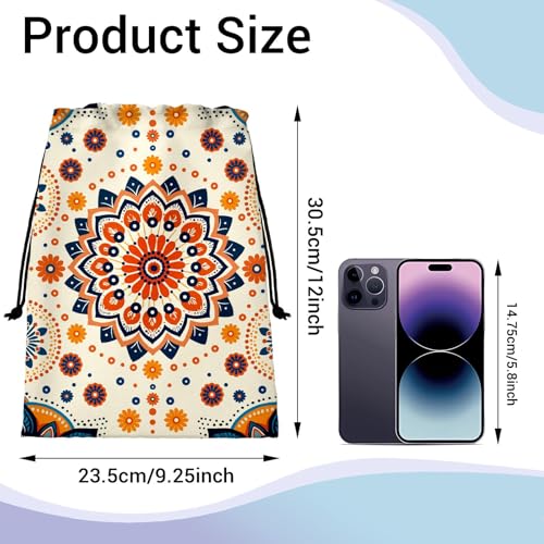 Gymnastics Grip Bag Lightweight Small Drawstring Grip Bags for Gymnasts - color: Mandala Floral-multi