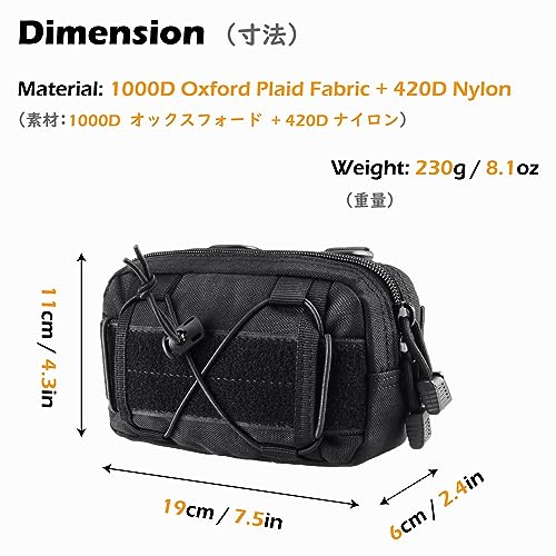 Molle Pouches Tactical Admin EDC Gear Utility Pouch Waist Bags for Small Tool Horizontal Modular Organization - color: 01 Tan