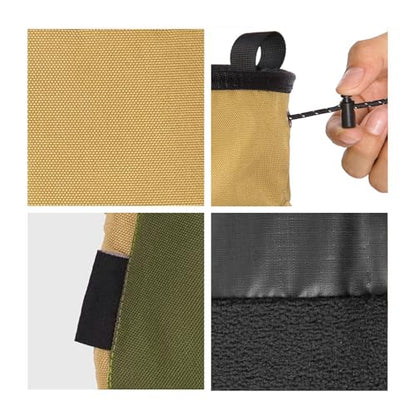 RiToEasysports Chalk Bag, Large Capacity Mountaineering with Trapezoidal Bottom Holds with Dual Hanging Points for Outdoor Sports - size: Small Khaki