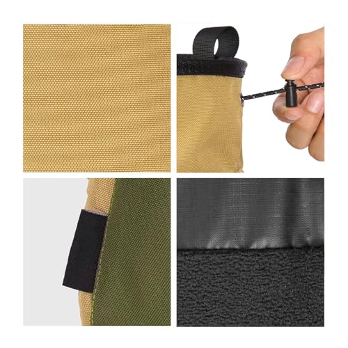 Mountaineering Chalk Bag with Large Capacity, Independent Front Compartment, Multifunctional Sports Bag for Climbers, Trapezoidal Bottom, Orange - size: Large Khaki