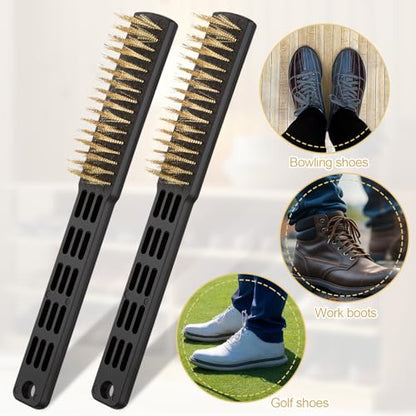 2 Pcs Bowling Accessories Bowling Shoe Brush, Remove Dust Grit, Heavy Duty Wire Brush, Improve The Slide of The Shoe Outdoor Shoes Cleaning Brushes for Shoes, Sliders, Golf Cleats and Boots