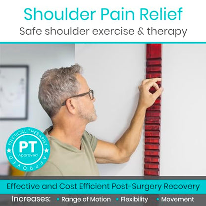 Vive Wooden Finger Ladder for Physical Therapy - Easy Shoulder Rehab | Equipment for Pain Relief - Occupational Rehabilitation Exercise for Frozen Shoulder, Chronic Pain, Rotator Cuff Injury