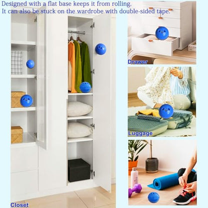 Odor Deodorizer Balls for Sneaker, 6 Pack Shoe Deodorizer Balls, Fresh Linen Sneaker Deodorizers Balls Strong Odor Eliminator Small Spaces Air Fresheners for Gym Bags, Drawers, Locker