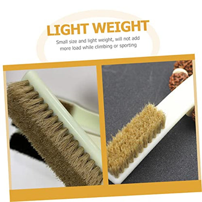Healifty 2Pcs Boars Hair Climbing Brush Sturdy Handle for Bouldering and Rock Cleaning Portable Sports Cleaning Tool