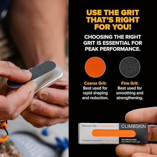 Climbskin Aluminium Skinfile - Precision Callus File for Hands and Fingers - Includes 10 Adhesive Refill Pads - Ideal for Climbing, Weightlifting, and Gymnastics