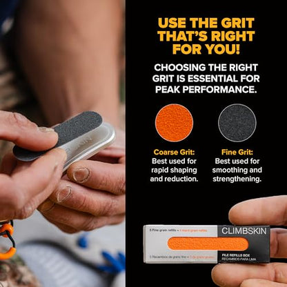 Climbskin Aluminium Skinfile - Precision Callus File for Hands and Fingers - Includes 10 Adhesive Refill Pads - Ideal for Climbing, Weightlifting, and Gymnastics