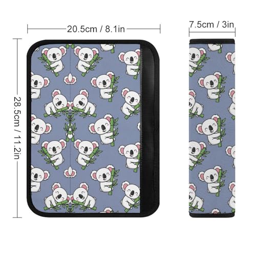 2 Pack Soft Padded Seat Belt Cover for Girls and Boys, All Vehicles, Cute Koala Bear Harness Pads Strap, Anti-Slip Pad - color: Pattern 1040