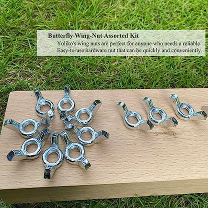 20 PCS 3/8-16 Inch Wingnuts, Quality Carbon Steel Wing Nuts Zinc Plated Fasteners Parts Butterfly Nut, Hand Twist Tighten Hardware Nuts Butterfly Wing-Nut 3/8-16” Assorted Kit - size: 3/8"-16 - Carbon Steel - 20 Pcs