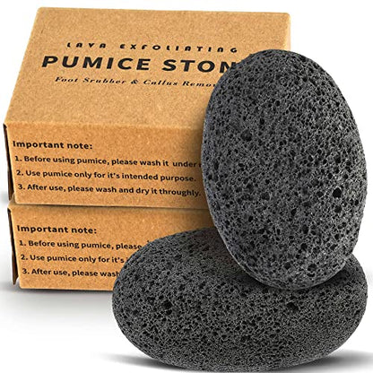 Maryton Natural Pumice Stone for Feet - Lava Foot Exfoliator Scrubber Pedicure Tools, Dead Skin Corn Callus Remover for Feet and Hands, 2 Count - style: 2pcs Pumice Stone