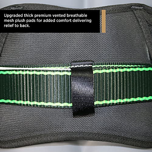 AFP Heavy-Duty 2 D-Ring Waist Body Belt w/Tongue Buckle Premium Stitching (OSHA/ANSI PPE) - color: Hivis & Black, size: Small-Medium