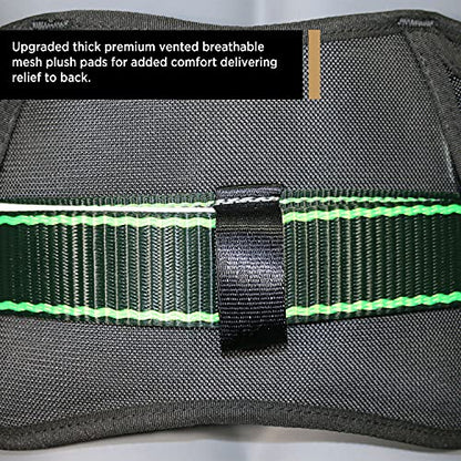 AFP Heavy-Duty 2 D-Ring Waist Body Belt w/Tongue Buckle Premium Stitching (OSHA/ANSI PPE) - color: Hivis & Black, size: Small-Medium