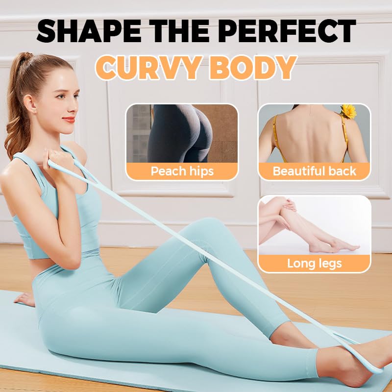 2026 New Figure 8 Resistance Band with Handles, Elastic Bands for Working Out,Arm,Back,Shoulder Training Elastic Ropes,Exercise Equipment for Yoga, Pilates,Physical Therapy Stretching - color: Pink