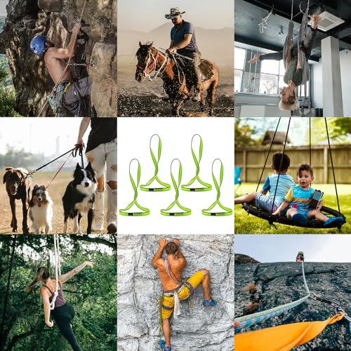 18MM Nylon Climbing Sling Runner 23KN CE2008/EN566 Rock Climbing Webbing Straps for Outdoor Climbing, Rappelling, Swing, Yoga Hammock etc - color: Green|60cm/24inch|5PCS