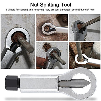 Nut Remover Tools, Nut Splitter Made of Steel, Nut Removing Splitting Tool For Safely Remove Corroded or Damaged Nuts without Damaging the Bolts (Buy number 1 alone)
