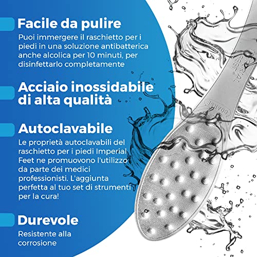 Stainless Steel Foot Scraper | Professional Double-Sided Foot File Callus Remover for Feet | Foot Rasp Scrubber for Wet Or Dry Skin | Easy to Clean Pedicure Tool, Heel Grater for Feet