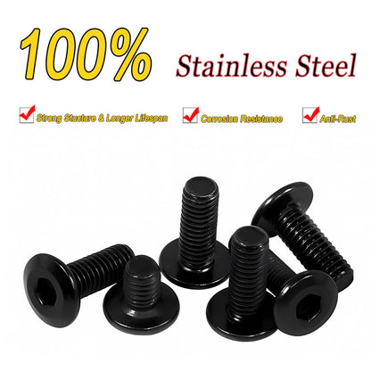 Metuja M6-1.0 x 8mm,20-Pack Black Flat Head Hex Socket Cap Screw Bolts,304 Stainless Steel,Fully Threaded M6 Bolts,Metric Fasteners for Furniture - size: M6-1.0x8mm