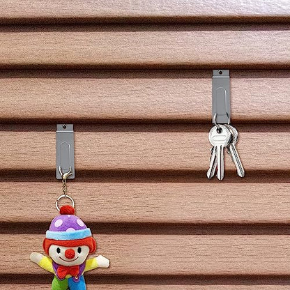 Slatwall Utility Hooks, 10pcs Metal Notch Picture Display Hooks Commercial Slatwall Picture Hook Hangers Painting Hook for Photo Frame Painting Arts Center Slat Panel (Silver) - color: Silver