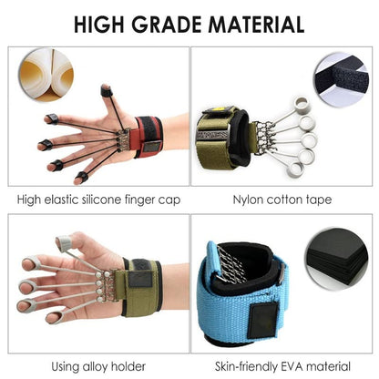 1Pcs Hand Gripper Finger Expander Finger Trainer Finger Exerciser Resistance Bands Fitness Finger Force Grip Device Hand Training - color: green