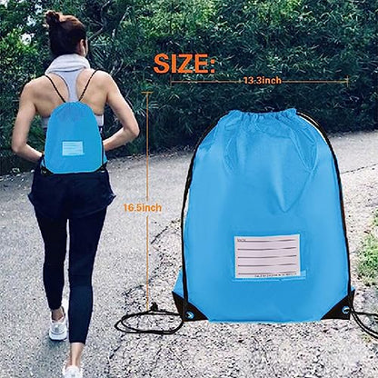 20 Pcs Drawstring Bags,Bulk Draw String Backpack, DIY Gym Sports Cinch Bag Sackpack for Women Men, Sky Blue - color: Sky Blue