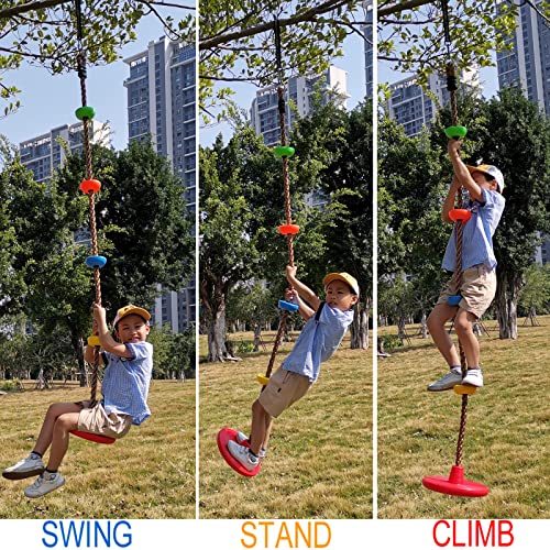 Tree Climbing Rope and Kids Disc Swing Seat Set Outdoor Backyard Playground Accessories