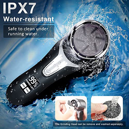Electric Callus Remover for Feet with Vacuum, Professional Pedicure Tools Kit, Rechargeable Waterproof Foot File for Foot Care Deadskin Remover with 3Heads&2Speed,LCD Display - style: Black Electric Callus Remover +10in1
