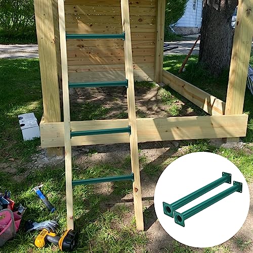 6 Pcs Green Outdoor Monkey Bars Ladder Rungs Playground Accessories | Heavy Duty Solid Constructed, Non-Slip Matte Powder Coated Weather Resistant, Hardware Include, Playset Swing Set Jungle Gym - color: Green