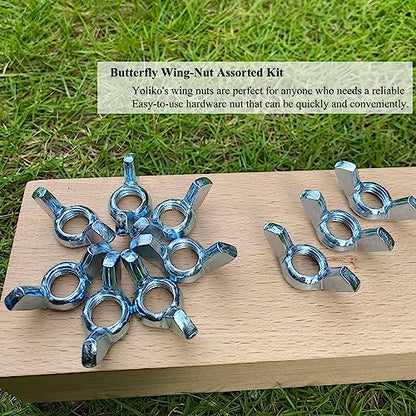 15 PCS 1/2-12 Inch Wingnuts, Quality Carbon Steel Wing Nuts Zinc Plated Fasteners Parts Butterfly Nut, Hand Twist Tighten Hardware Nuts Butterfly Wing-Nut 1/2-12” Assorted Kit - size: 1/2"-12 - Carbon Steel - 15 Pcs