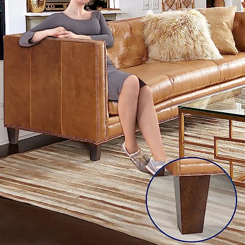 6 inch Sofa Legs Wood Furniture Legs Pack of 4 Pyramid Couch Legs Mid-Century Modern Brown Replacement Legs for Chair Recliner - size: 6 inch (4pcs) Standard (With hanger bolt)