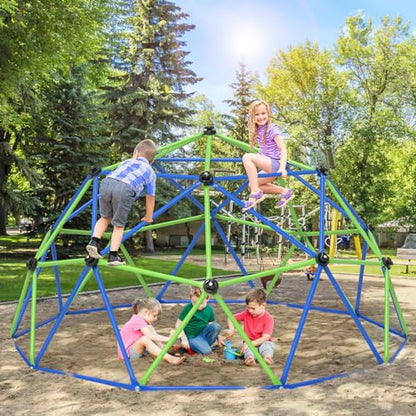 Climbing Dome Jungle Gym 10ft Outdoor Playset Kids Playground Equipment - color: Blue