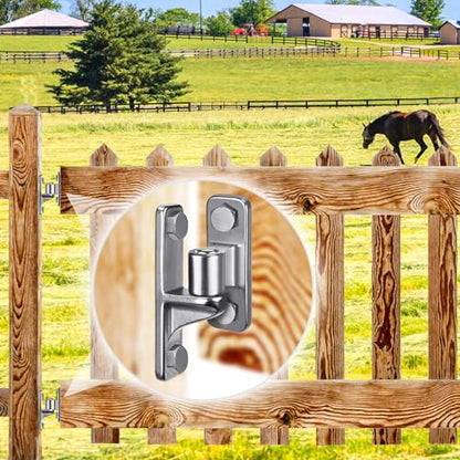 Dolibest Heavy Duty 304 Stainless Steel Gate Hinges, Non-Welded One-Piece Design, Wall Mount Gate Hinges with 5/8'', Post Mounting for Farm Gates Wall/Wooden Fences, 600 lbs Capacity, (4 Set) - color: Silver 4-pack