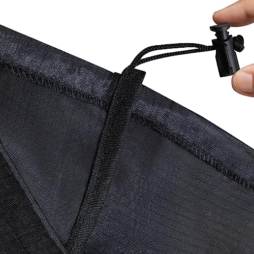 PALTERWEAR Drawstring Bag - Cinch and Ditty Pouch with Clip for Travel, Wardrobe, Outdoors - Set of 5 (Black, 9 x 12 inch) - size: 9 x 12 inch