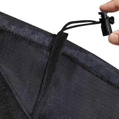 PALTERWEAR Nylon Drawstring Bag with Clip (7 x 9 Inch, 5-Pack, Black) Cinch and Ditty Pouch for Travel, Wardrobe, Outdoors - size: 7 x 9 inch