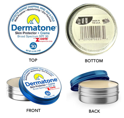 Dermatone Skin Protector w/Zinc | Skin Balm for Face & Lips | Barrier Cream for Sun, Wind & Cold | SPF 30 Zinc Sunscreen | Moisturize, Heal & Repair Dry Skin, 0.5 oz - size: 0.5 Ounce (Pack of 1)
