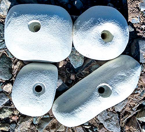 4 Pack Large Polyurethane Bolt-On Rock Climbing Wall Hand Holds - color: white