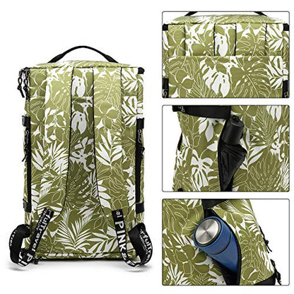 Kalesi Gym Duffle Bag Backpack 4-Way Waterproof with Shoes Compartment for travel Sport Hiking laptop - color: Olive-green