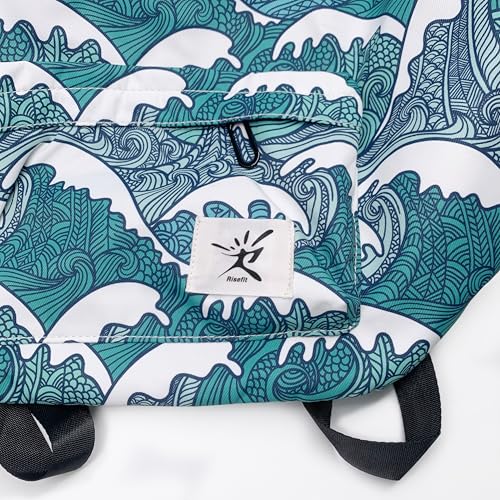 Waterproof Drawstring Bag, Gym Bag Sackpack Sports Beach Backpack for Men Women - color: 03-wave