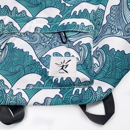 Waterproof Drawstring Bag, Gym Bag Sackpack Sports Beach Backpack for Men Women - color: 03-wave