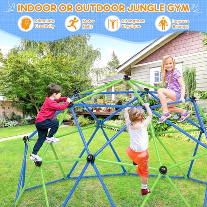 Climbing Dome Jungle Gym 10ft Outdoor Playset Kids Playground Equipment - color: Blue
