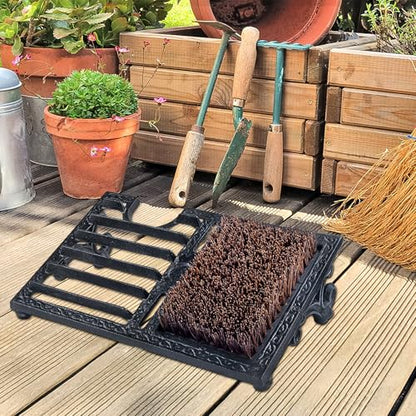 Cast Iron Boot Brush Scraper Outdoor，Heavy Duty Shoe Scrapers with Brushes, Boot Scrubber and Boot Cleaner Brush for Entryway, Garden, Farm - color: Cast Iron Boot Brush