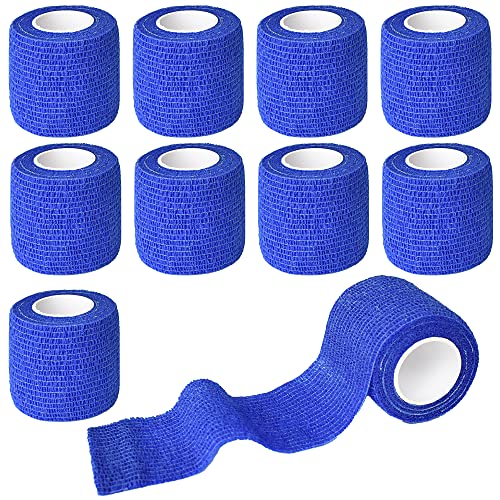 2 Inch Self Adhesive Bandage Wrap Cohesive Wrap, 9Pcs D Dark Blue | Self Stick Wrap for Ankle, Wrist, Finger, Sports, Breathable Cohesive Vet Tape for Pets - color: D Dark Blue, size: 2 Inch