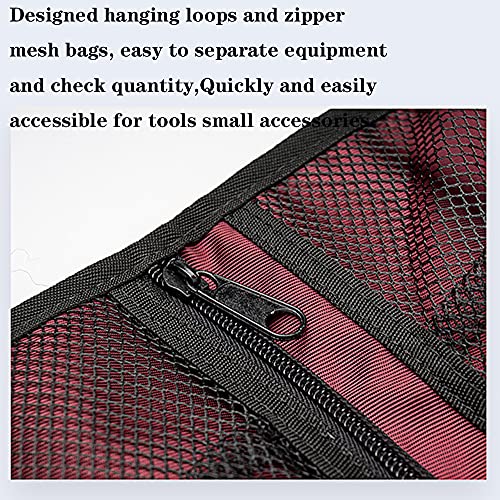 Climbing Quickdraw Hanging Storage Bag, Carabiner Hook Gear Equipment Parts Collections, Durable Foldable Bundled Roll Waterproof Bag(Black)