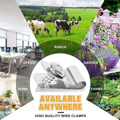 120 Pcs Fence Wire Clamps Stainless Steel Fencing Mounting Clips With120 Pcs Stainless Steel Screws for 12-16 Gauge Welded Wire to Wood, Metal or Vinyl Fence(X120 Kit) - size: x120 Pcs