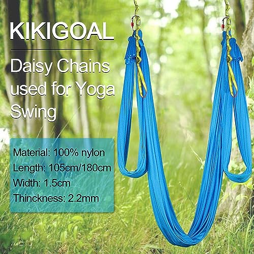 KIKIGOAL 2pcs Safety Daisy Chains Strong Climbing Strap Adjustable Nylon Strap Rope Yoga Pilates Stretching Straps - color: Grey, size: 180cm x 1.5cm