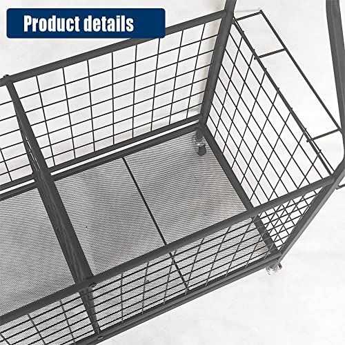 Garage Sports Equipment Organizer,Ball Storage Rack,Garage Organizer with Baskets and Hooks, Sports Gear Storage,Garage Ball Storage, Black