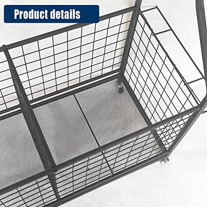 Garage Sports Equipment Organizer,Ball Storage Rack,Garage Organizer with Baskets and Hooks, Sports Gear Storage,Garage Ball Storage, Black