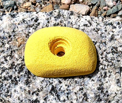 Large Crimp Polyurethane Bolt-On Rock Climbing Wall Hand Hold - color: yellow