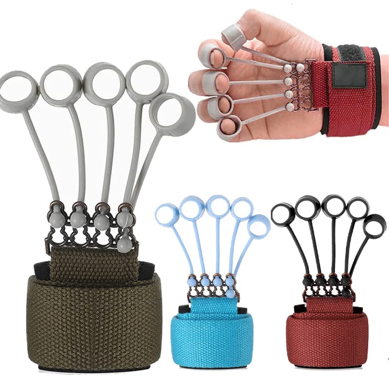 1Pcs Hand Gripper Finger Expander Finger Trainer Finger Exerciser Resistance Bands Fitness Finger Force Grip Device Hand Training - color: blue