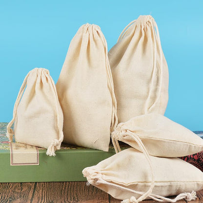 gobyhumm 50 Pcs Cotton Muslin Drawstring Sachet Pouch Bags （4 * 6"） | Pure Cotton Sachet Bags，Reusable Empty Gift Pouches for Party Home Supplies - color: 50 pcs,4*6"