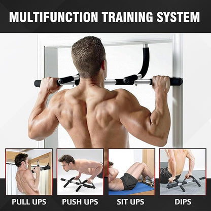 SteelCrush Pull Up Bar for Doorway – No Screws, No Damage Door Frame Chin Up Bar for Apartments & Renters, Multi-Grip Upper Body Workout, Fits 27–36" Doorways, 330 lbs Capacity